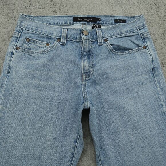 Calvin Klein Jeans Women's Size 8 Blue Mid-Rise Flare Denim 31.5" Inseam Stretch - Picture 16 of 16